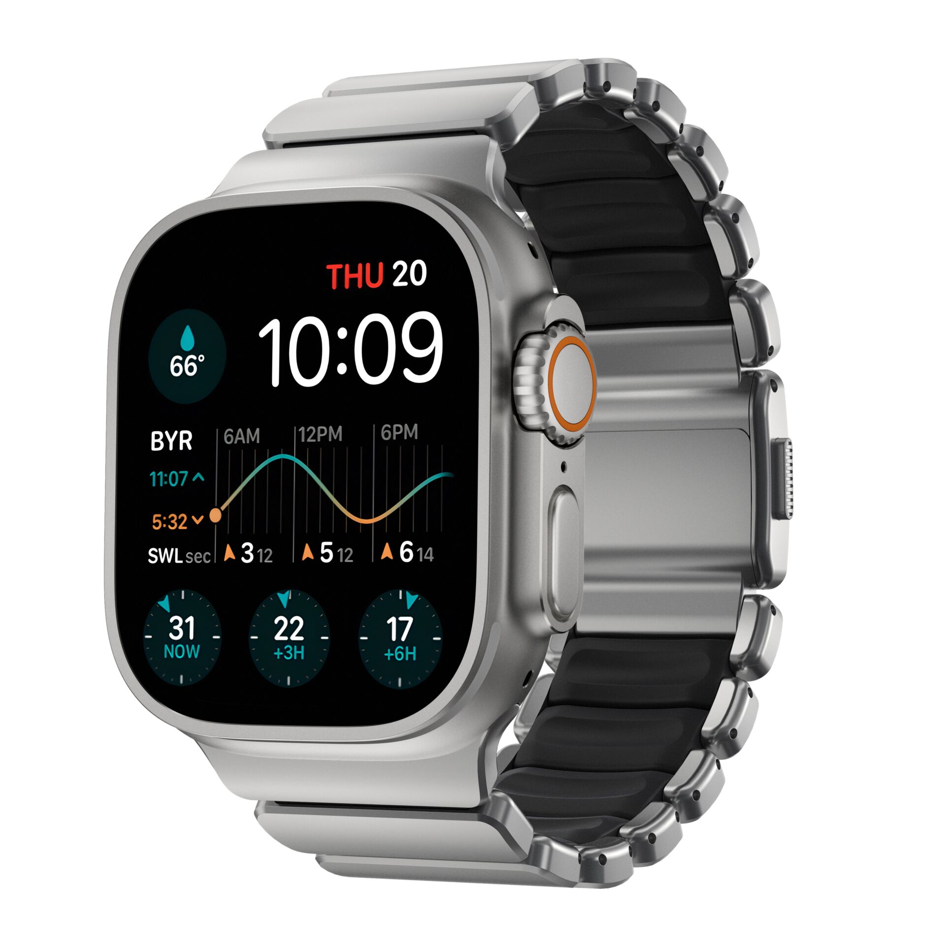 Smartwatch, Metallband, Digitalanzeige, Quadratisches Gehäuse, Legierung Gehäuse
