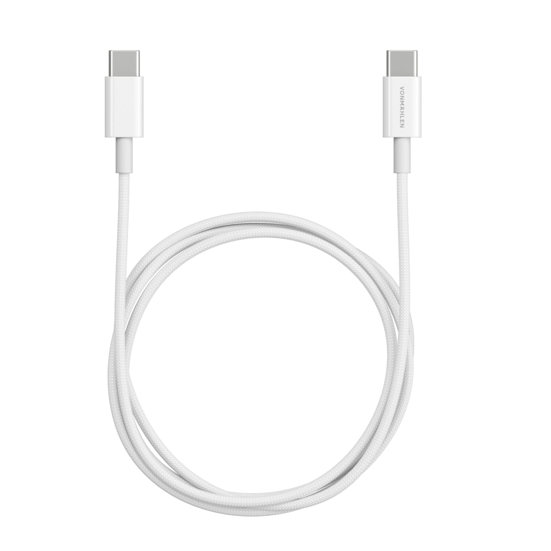 Ladekabel, USB-C, 1m, weiß, geflochten
