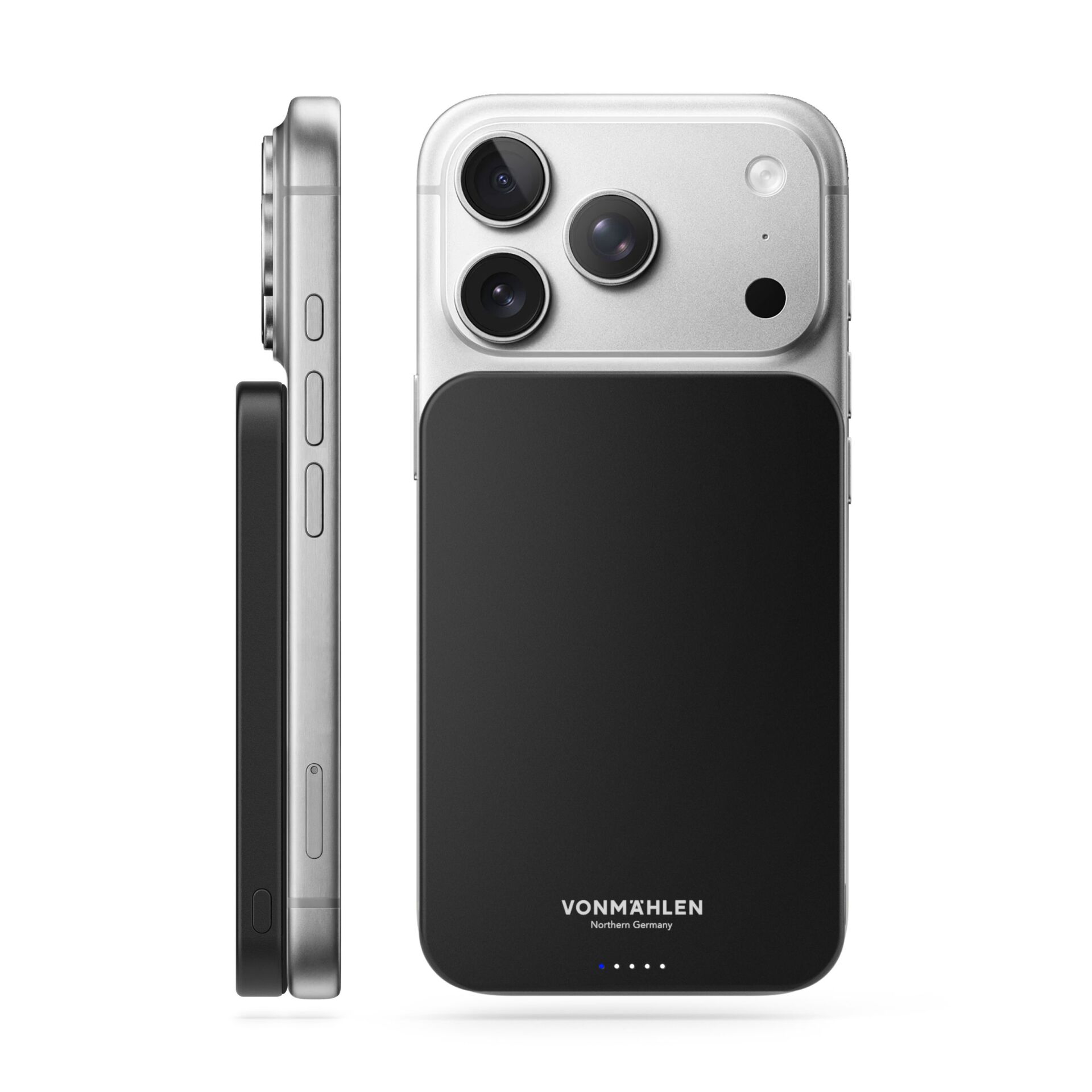 iPhone-Hülle, Kamera-Rahmen, Dreifachkamera, schwarze Rückseite, Magnetische Halterung