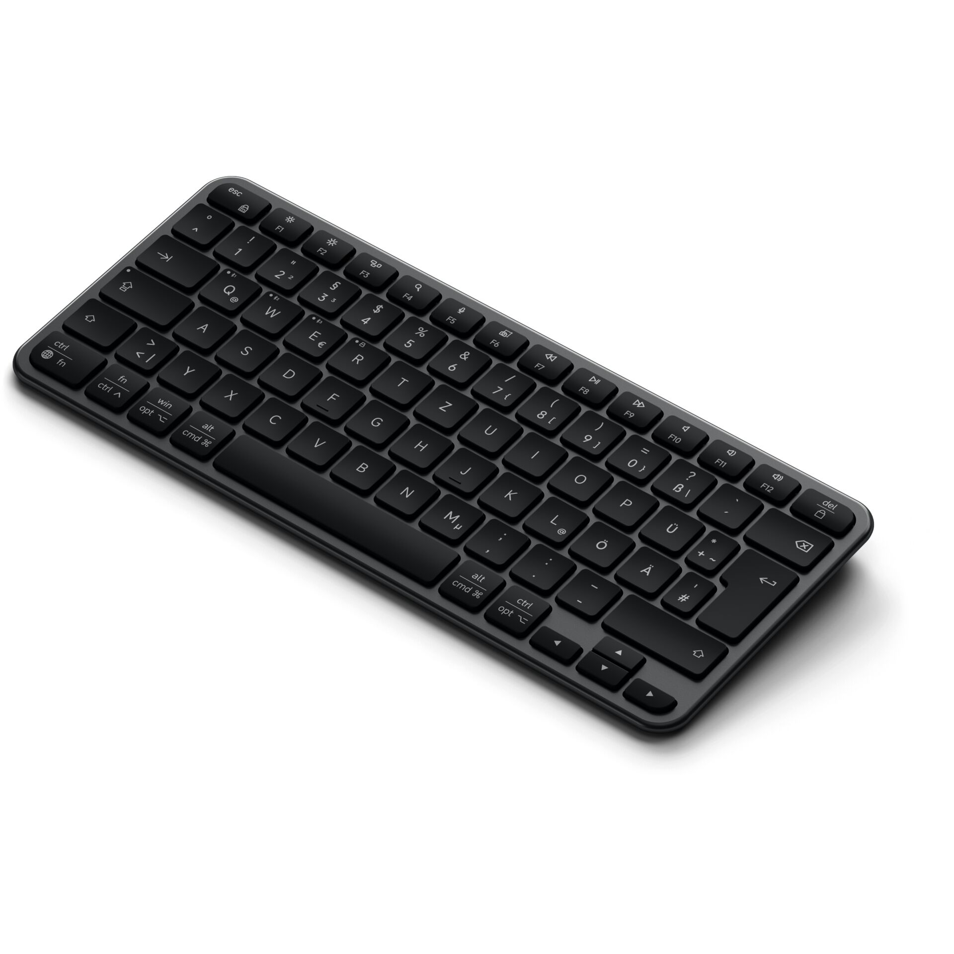 Tastatur, Bluetooth, LED-Schrift, QWERTZ, kompakte Tastatur