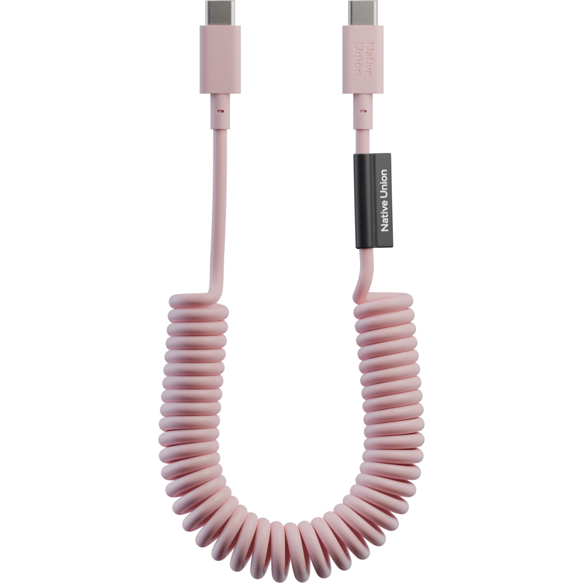 USB-C kabel, Spiral kabel, Pink, Coiled cable, Lightning kompatibel