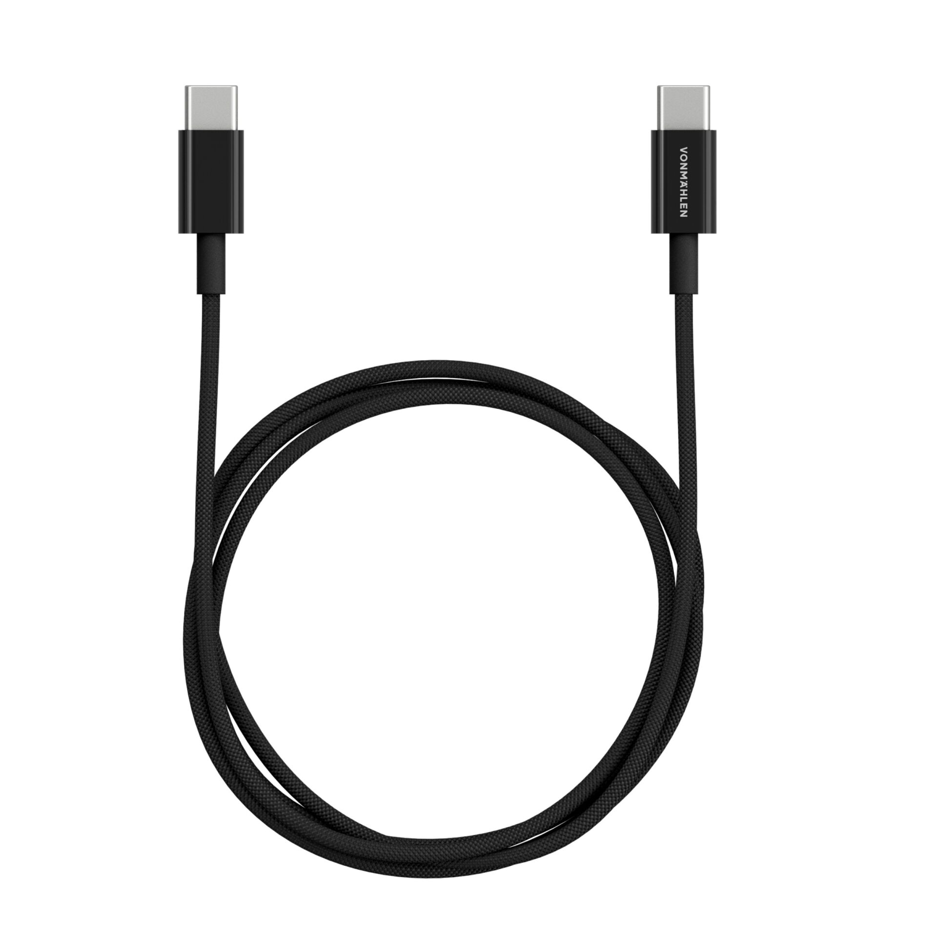 USB-C-Kabel, Type-C, Geflochten, Kabel, Schwarz