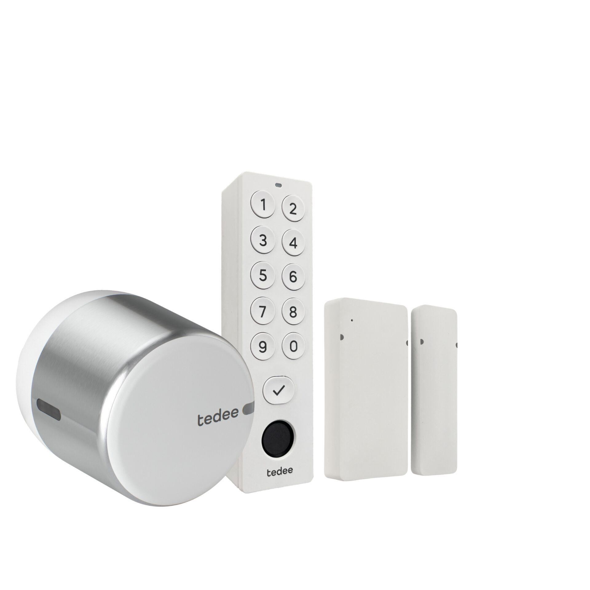 smart lock, Tastatur, Türschloss, Zugangskontrolle, weiß/silber