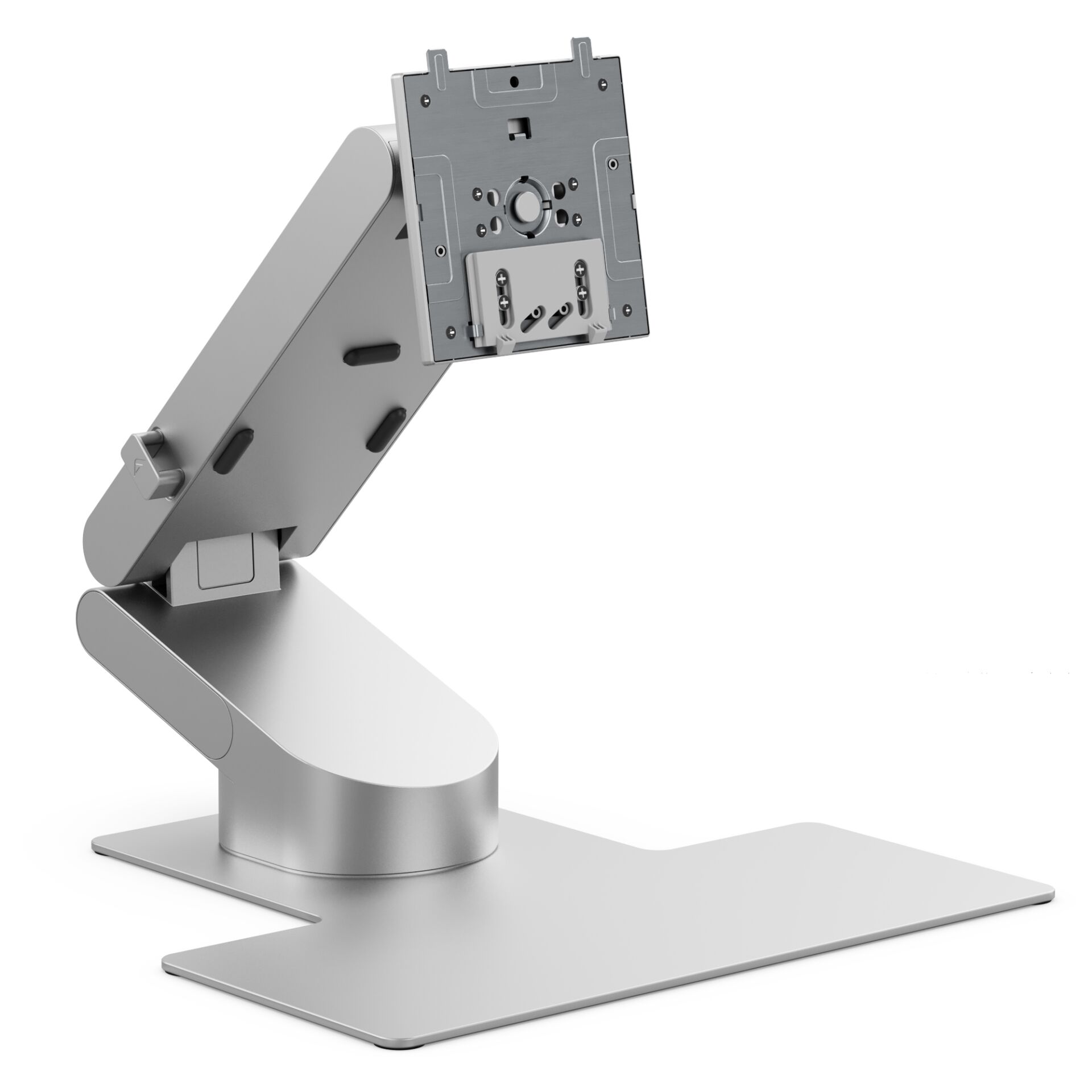 monitorständer, verstellbar, metall, silber, platte