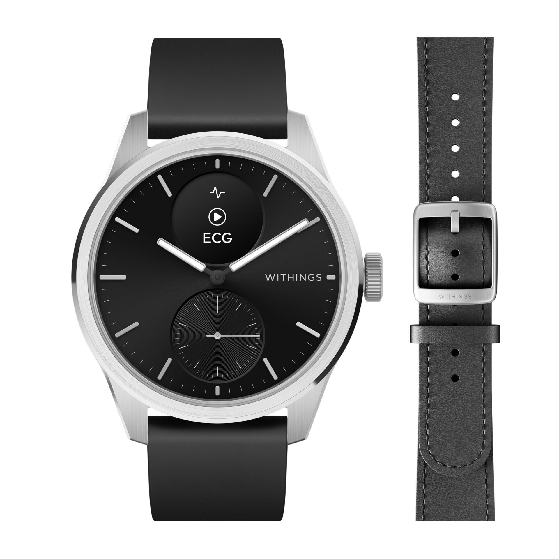 Uhren, Analog, Schwarz, Lederarmband, Kronenmarke