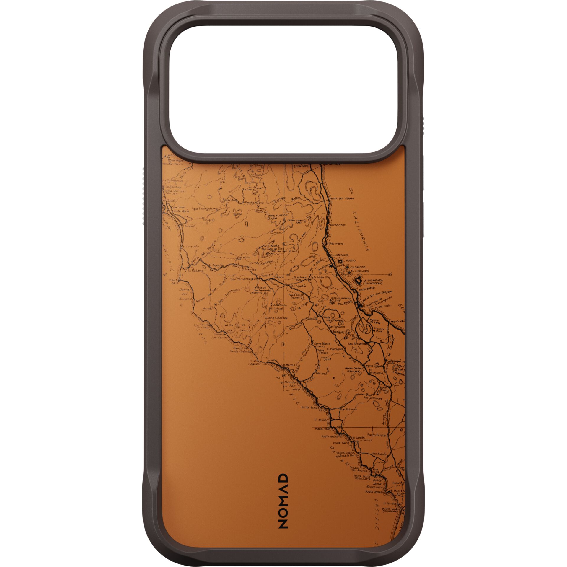 smartphone case, brauner kartenprint, schutzhülle, reisekarte, Nomad case