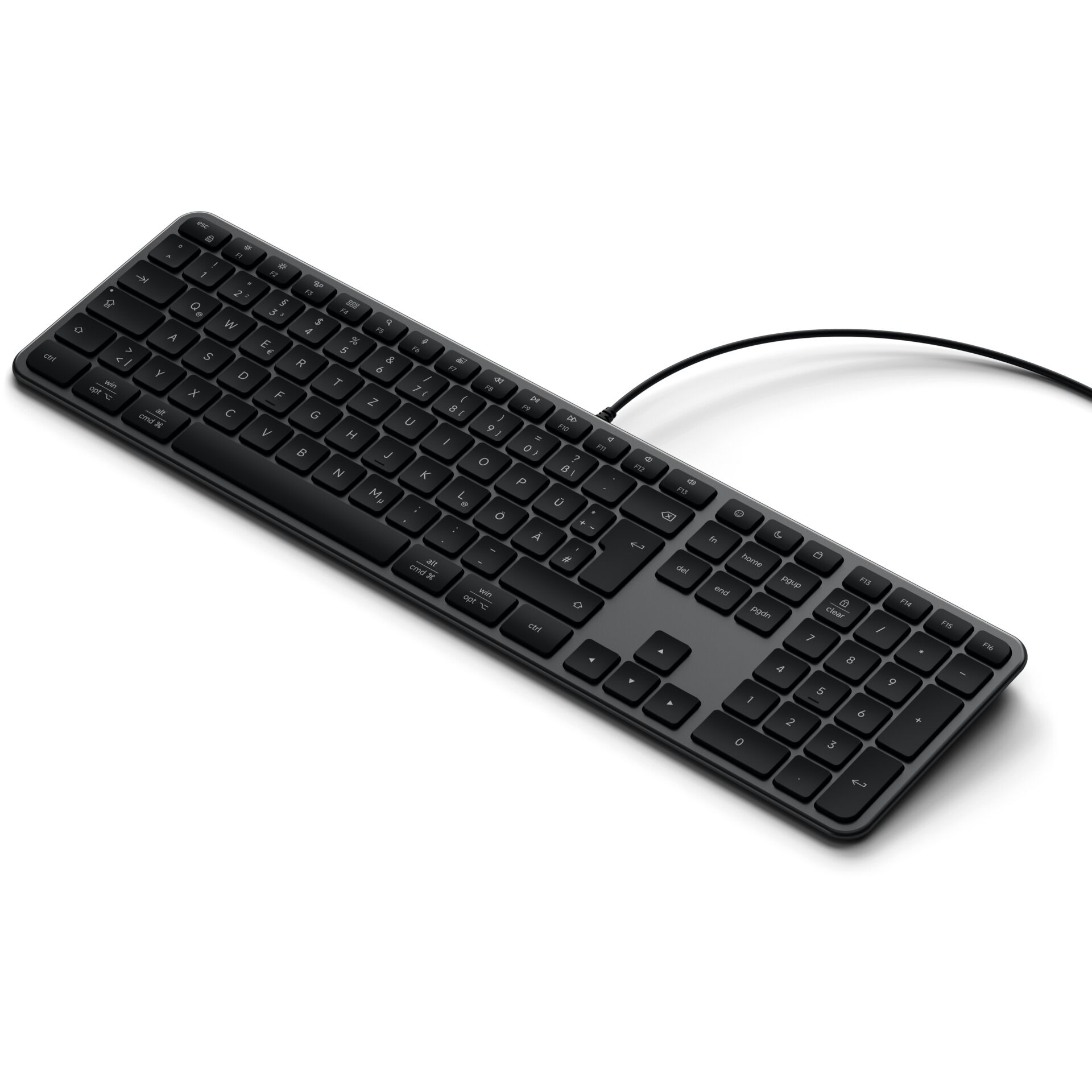 Tastatur, HD-Tastatur, Kabelanschluss, QWERTZ, schwarz
