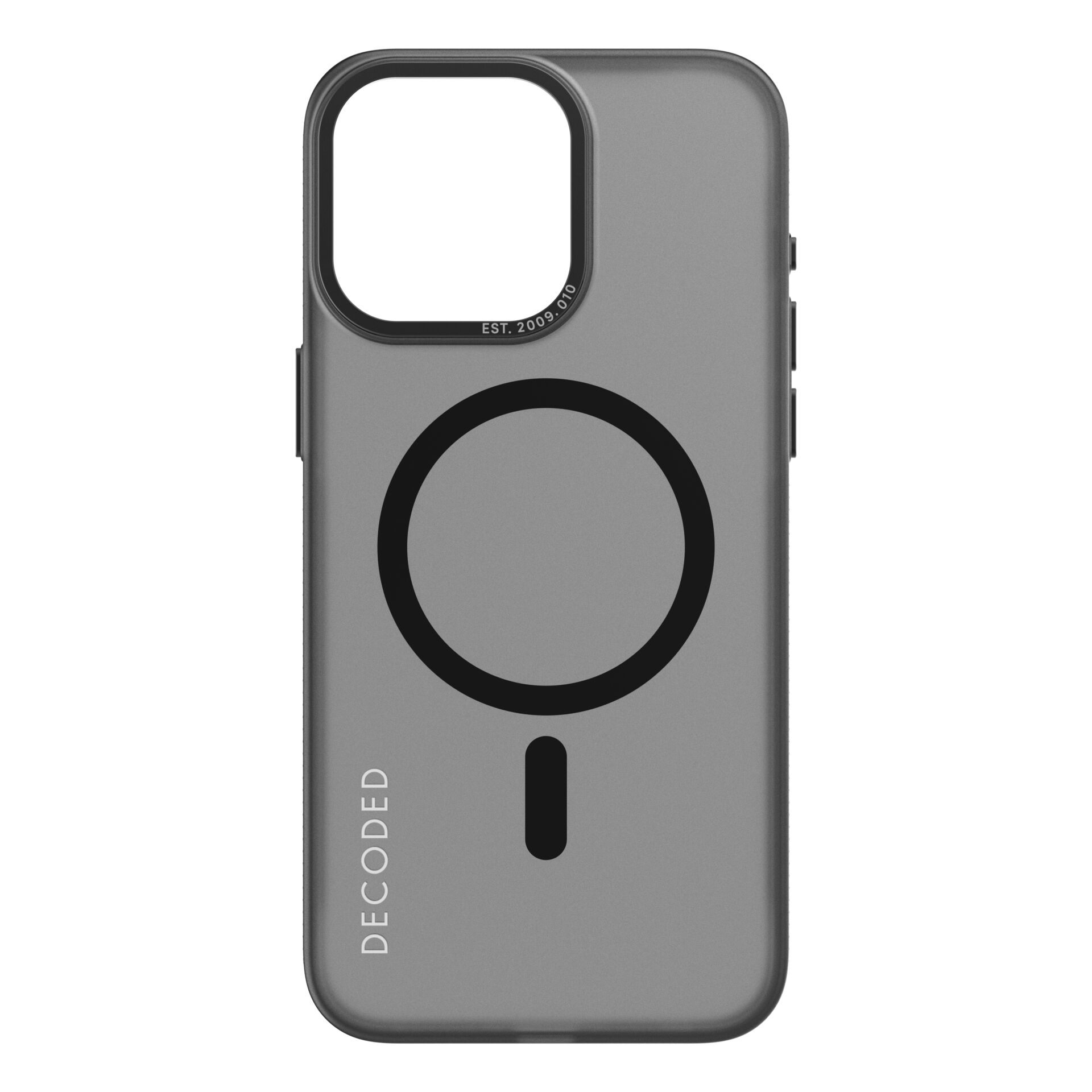 Phone case, Grau, Ringsymbol, Kameraausschnitt, Decoded Marke