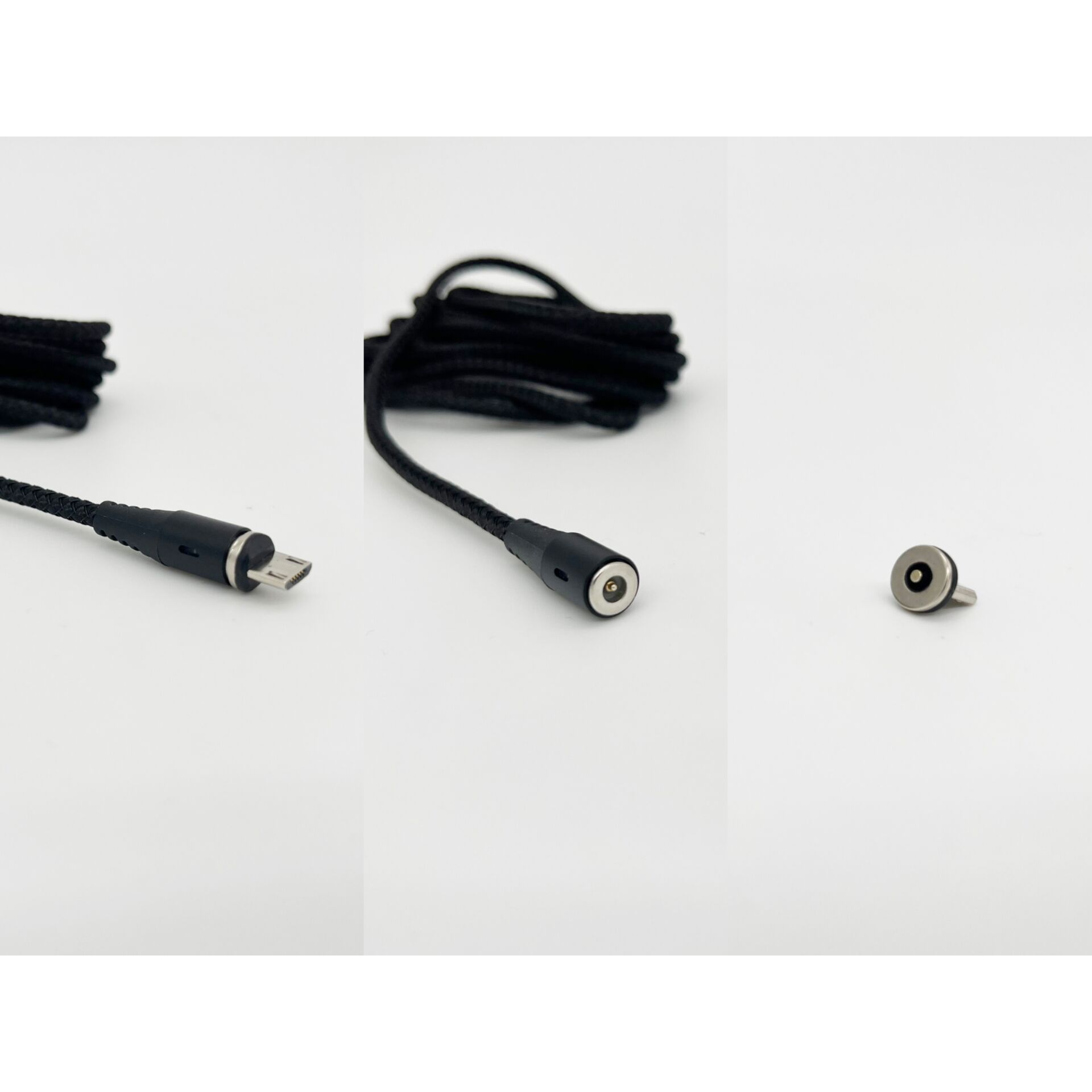 mikro-USB, USB-C, Ladekabel, gewebt, magnetischer Tipp