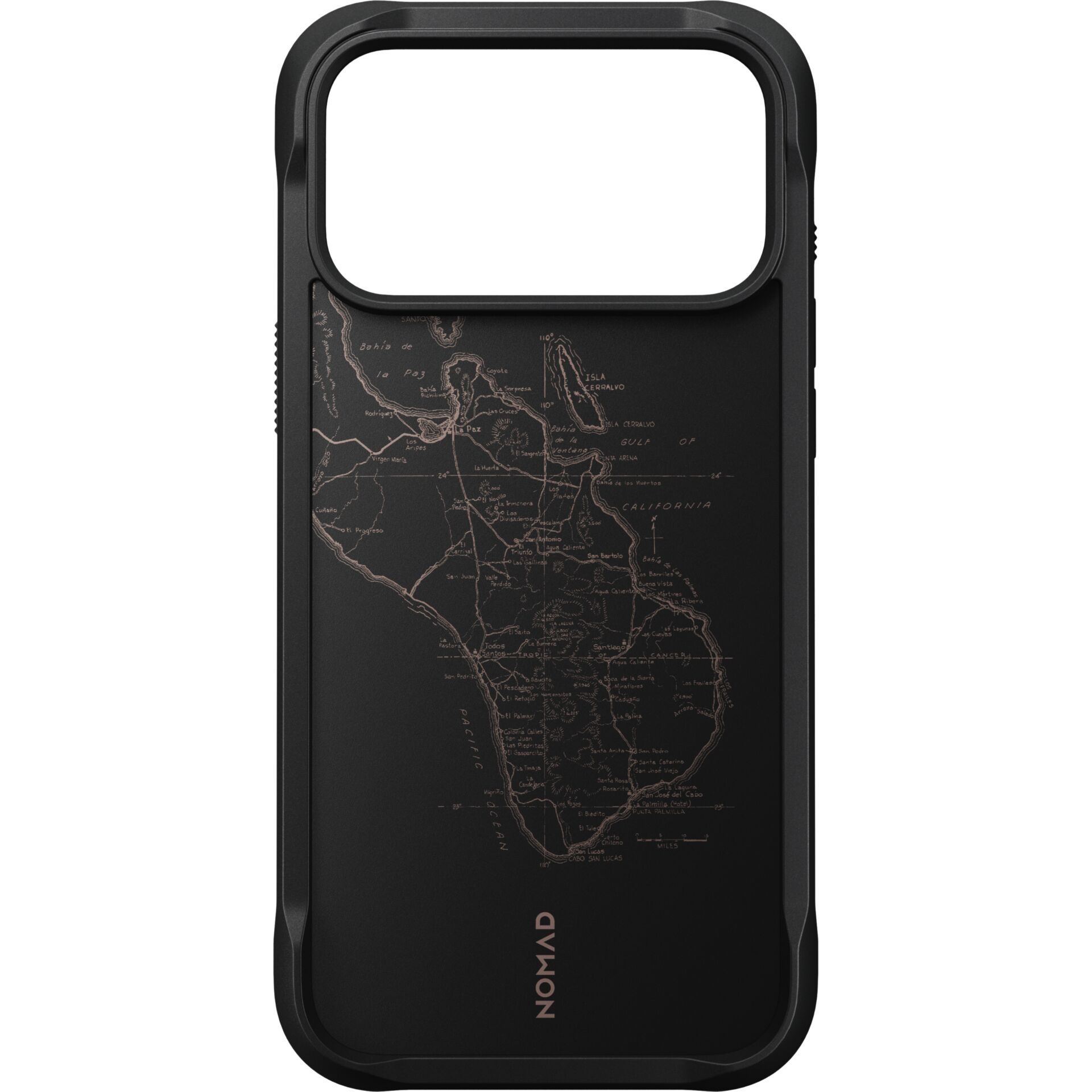iPhone-Hülle, Schwarz, Karten-/Landkarte Muster, NOMAD, Handy-Schutz