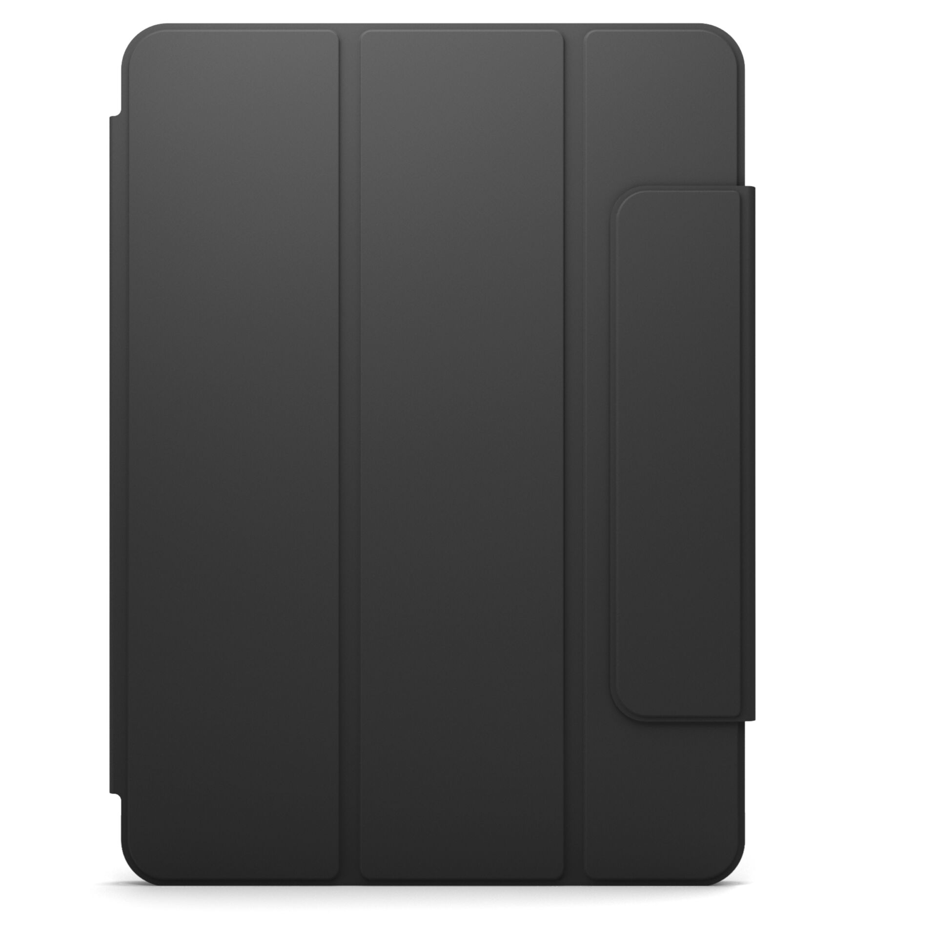 Tablet-Hülle, Dreifach-Falt-Design, Magnetischer Verschluss, Schwarz, Klappständer