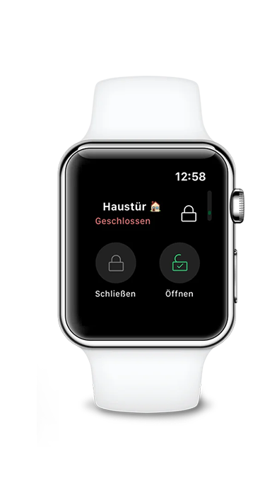 Smartwatch, Apple Watch, Digital display, White band, Lock screen