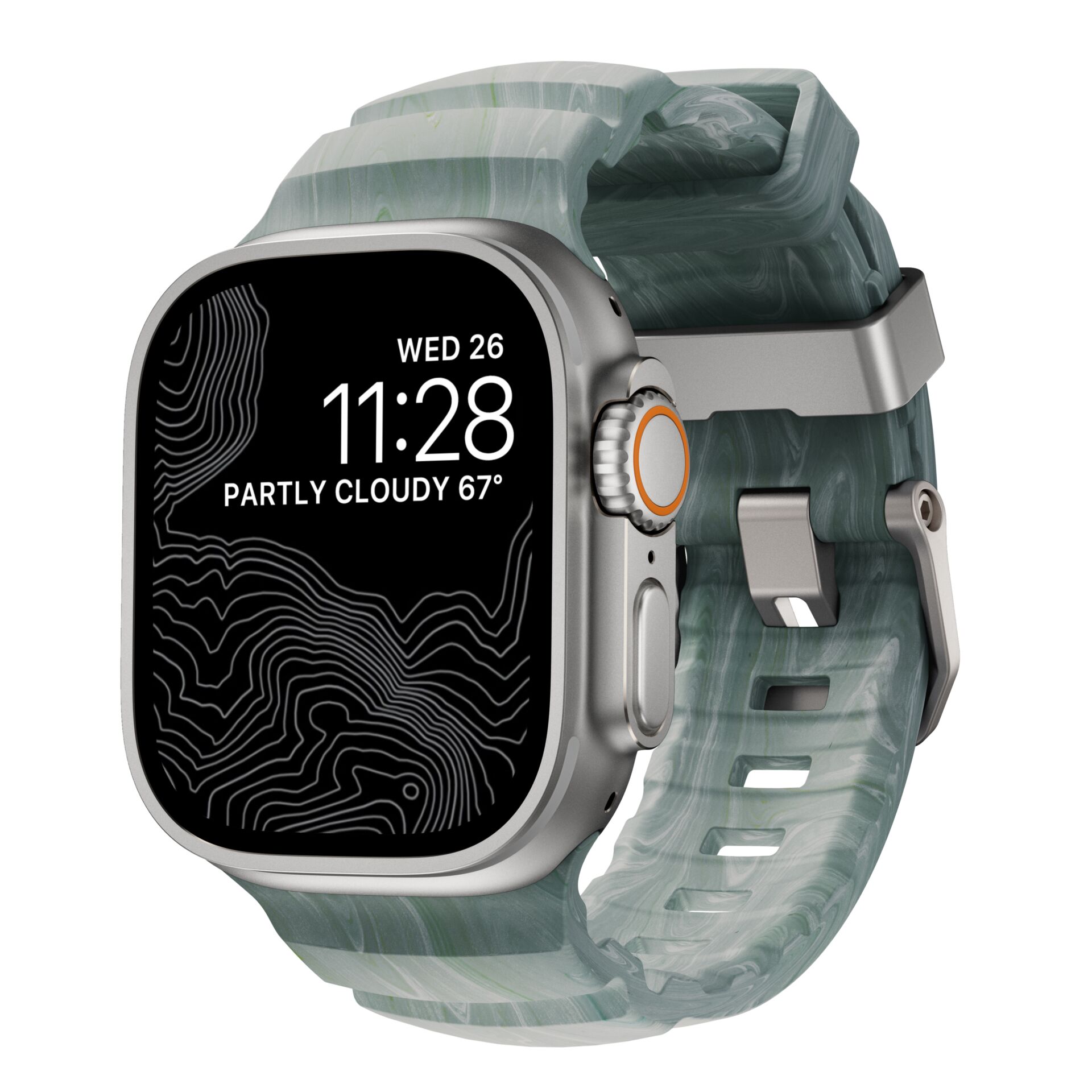 Smartwatch, Digitale Uhr, Rechteckiges Display, Silicone-Armband, Aluminiumgehäuse