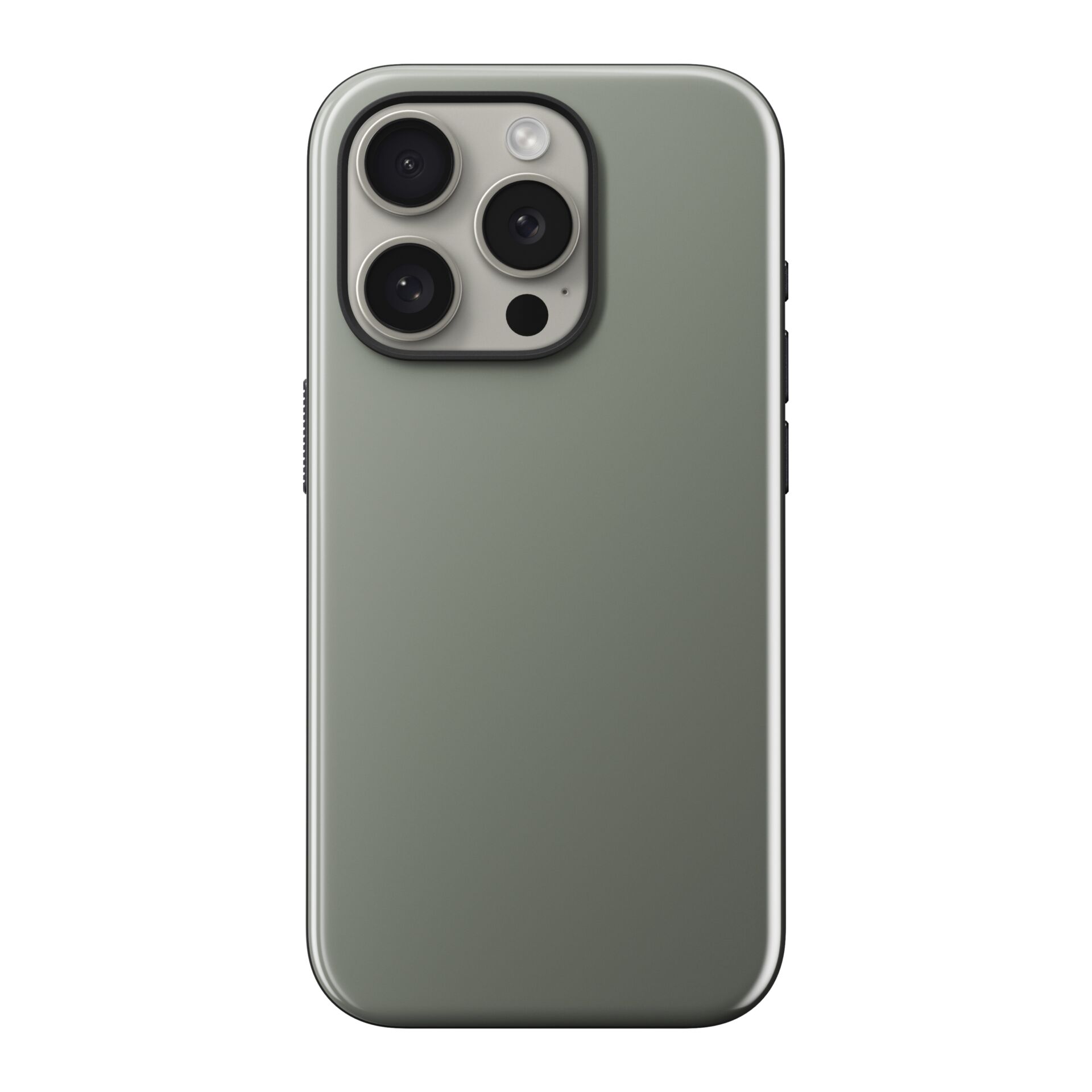 Smartphone, Rückkamera, Triple-Kamera, grünes Case, abgerundete Kanten