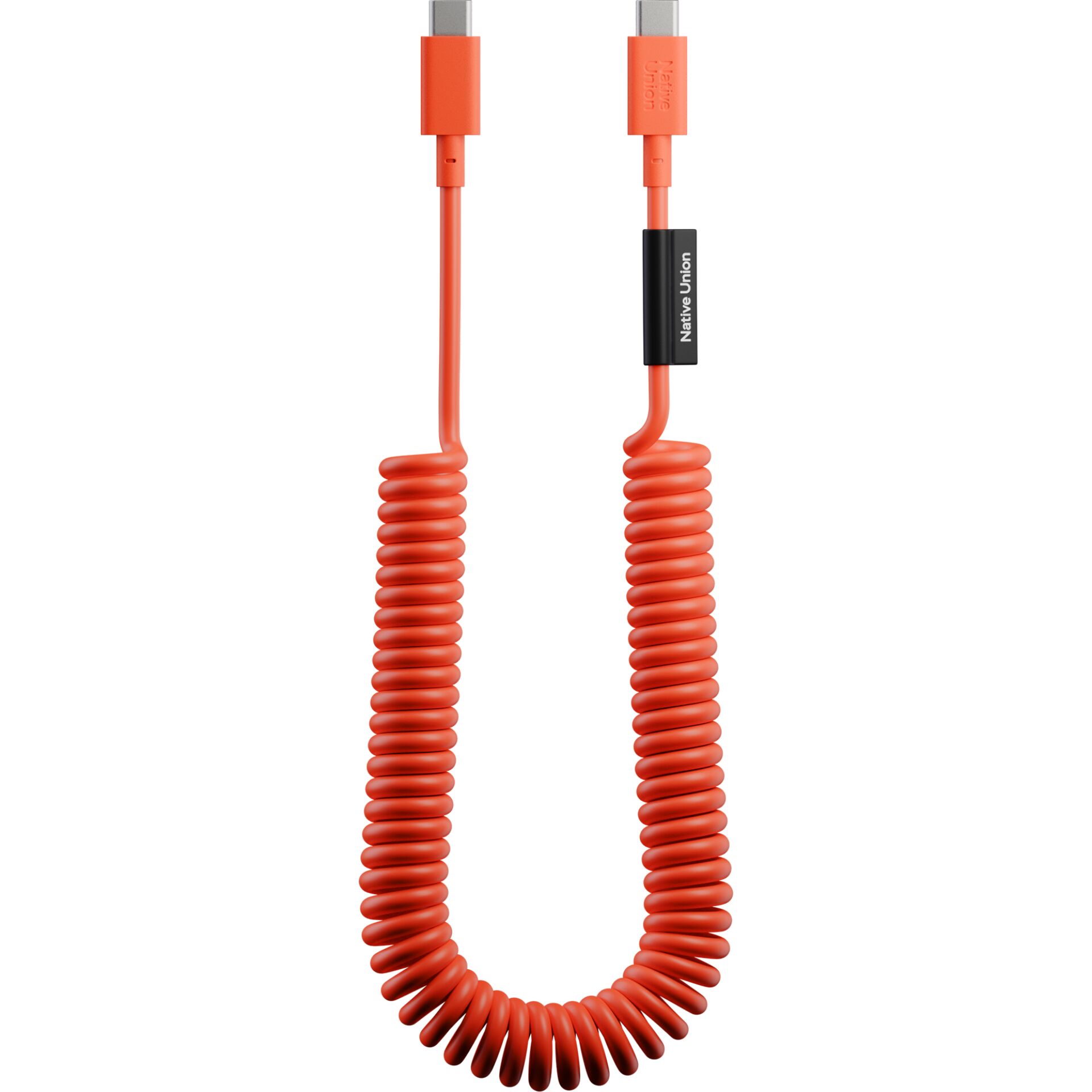 gecoiltes kabel, Ladekabel, USB-C, orange, gewickeltes kabel